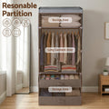 Artiss Portable Clothes Closet – Grey 75cm with Magnetic Door & Drawers