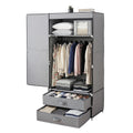 Artiss Portable Clothes Closet – Grey 75cm with Magnetic Door & Drawers