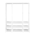 Artiss Portable Clothes Closet – White 130cm, 3 Rods & 9 Shelves