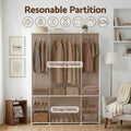 Artiss Portable Clothes Closet – White 130cm, 3 Rods & 9 Shelves