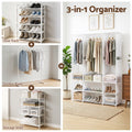Artiss Portable Clothes Closet – White 130cm, 3 Rods & 9 Shelves