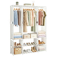 Artiss Portable Clothes Closet – White 130cm, 3 Rods & 9 Shelves