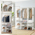 Artiss Portable Clothes Closet – White 130cm, 3 Rods & 9 Shelves