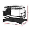 Cefito 2 Tier Dish Rack, Detachable Design, Steel Frame, 46cm x 30.5cm x 32cm - SuperSaverAU - view 1