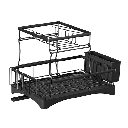 Cefito 2-Tier Dish Rack, Detachable Design, Steel Frame, 54cm x 31.5cm x 33.5cm