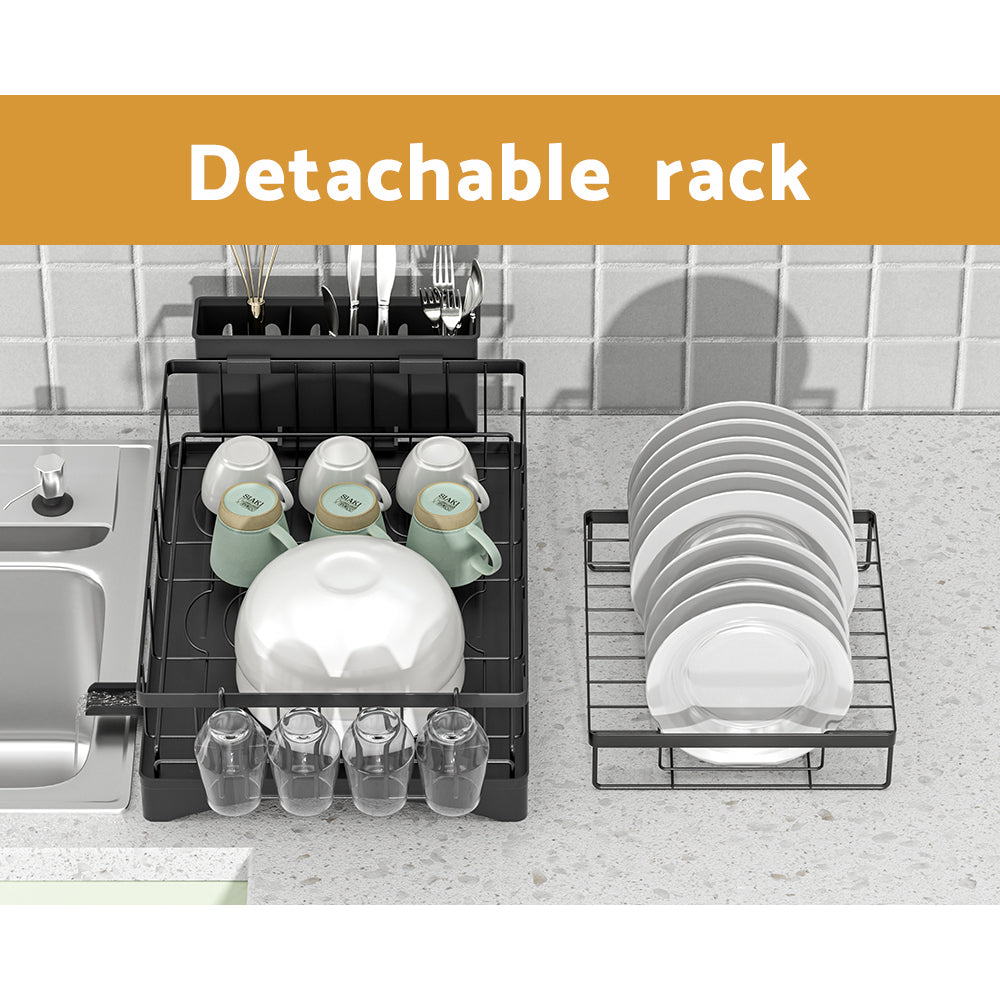 Cefito 2-Tier Dish Rack, Detachable Design, Steel Frame, 54cm x 31.5cm x 33.5cm