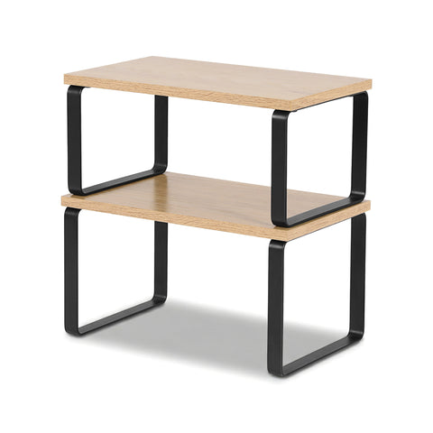 Cefito Kitchen Storage Shelf Organiser Set – Pine Wood 2 Pack