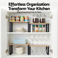 Cefito Kitchen Storage Shelf Organiser Set – Pine Wood 2 Pack