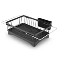 Cefito Expandable Dish Drying Rack – Black, Auto Drainage with 360° Swivel Spout