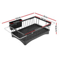 Cefito Expandable Dish Drying Rack – Black, Auto Drainage with 360° Swivel Spout