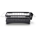 Cefito Expandable Dish Drying Rack – Black, Auto Drainage with 360° Swivel Spout
