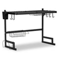 Cefito Over Sink Dish Drying Rack – Black 65cm, 2 Tier Carbon Steel