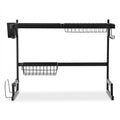 Cefito Over Sink Dish Drying Rack – Black 65cm, 2 Tier Carbon Steel