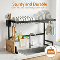 Cefito Over Sink Dish Drying Rack – Black 65cm, 2 Tier Carbon Steel