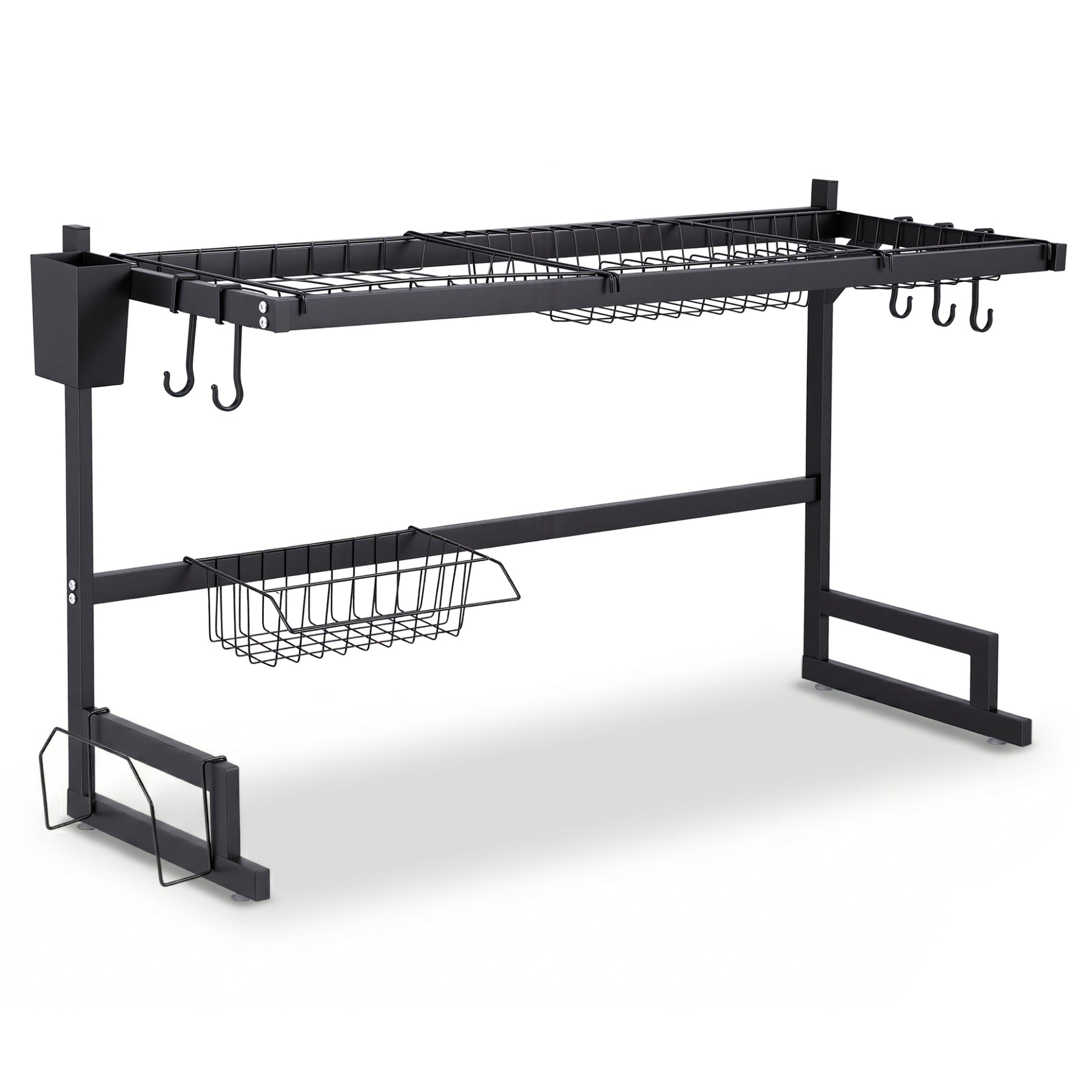 Cefito Over Sink Dish Drying Rack – Black 85cm, 2 Tier Carbon Steel
