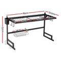 Cefito Over Sink Dish Drying Rack – Black 85cm, 2 Tier Carbon Steel