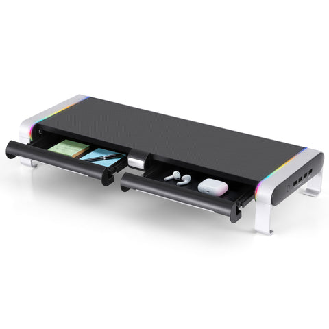 Artiss RGB Monitor Stand with USB Hub Desk Organiser Charging Stand Computer Stand Black - SuperSaverAU - view 1