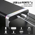 Artiss RGB Monitor Stand with USB Hub Desk Organiser Charging Stand Computer Stand Black - SuperSaverAU - view 4