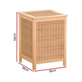 Artiss Laundry Hamper 38cm x 38cm x 55cm Pine Wood Frame with Detachable Lid - SuperSaverAU - view 2