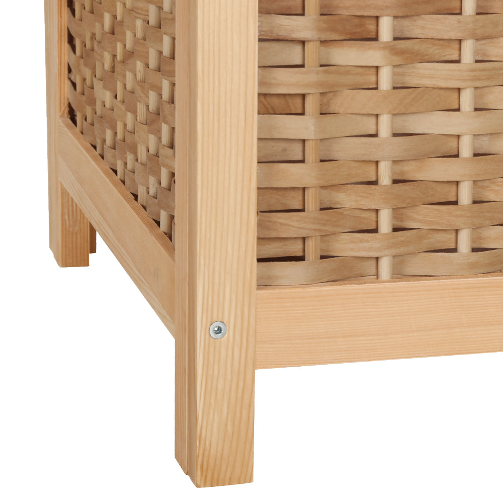 Artiss Laundry Hamper 38cm x 38cm x 55cm Pine Wood Frame with Detachable Lid - SuperSaverAU - view 3