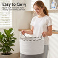 Artiss 47L Woven Laundry Basket – White & Grey Cotton Rope with Handles