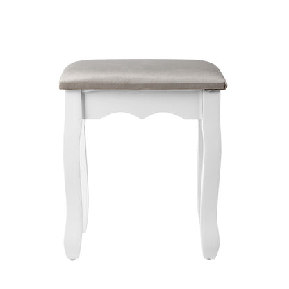 Artiss Velvet Dressing Table Stool Grey - French Provincial Design