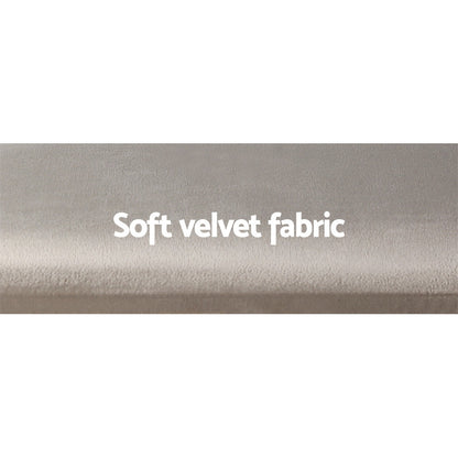 Artiss Velvet Dressing Table Stool Grey - French Provincial Design