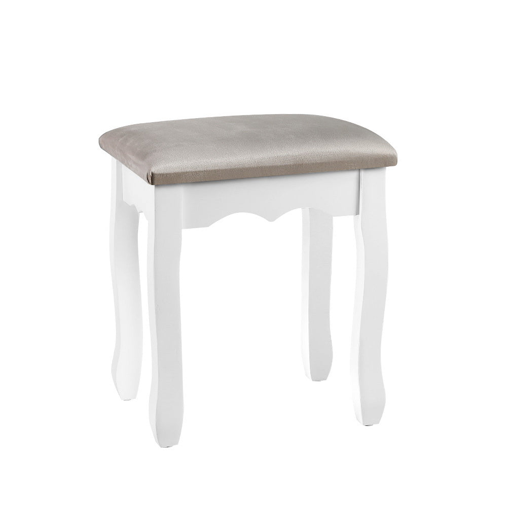 Artiss Velvet Dressing Table Stool Grey - French Provincial Design - SuperSaverAU - view 7