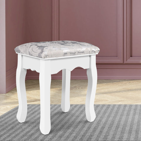 Artiss Velvet Dressing Table Stool White - SuperSaverAU - view 1
