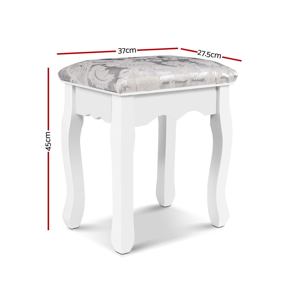 Artiss Velvet Dressing Table Stool White - SuperSaverAU - view 2
