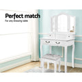 Artiss Velvet Dressing Table Stool White - SuperSaverAU - view 4