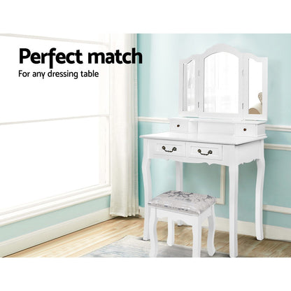 Artiss Velvet Dressing Table Stool White