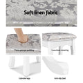 Artiss Velvet Dressing Table Stool White - SuperSaverAU - view 5