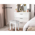 Artiss Velvet Dressing Table Stool White - SuperSaverAU - view 6