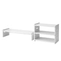 Artiss 2-in-1 Monitor Stand & 3-Tier Desk Organiser – White PVC, 20kg Capacity