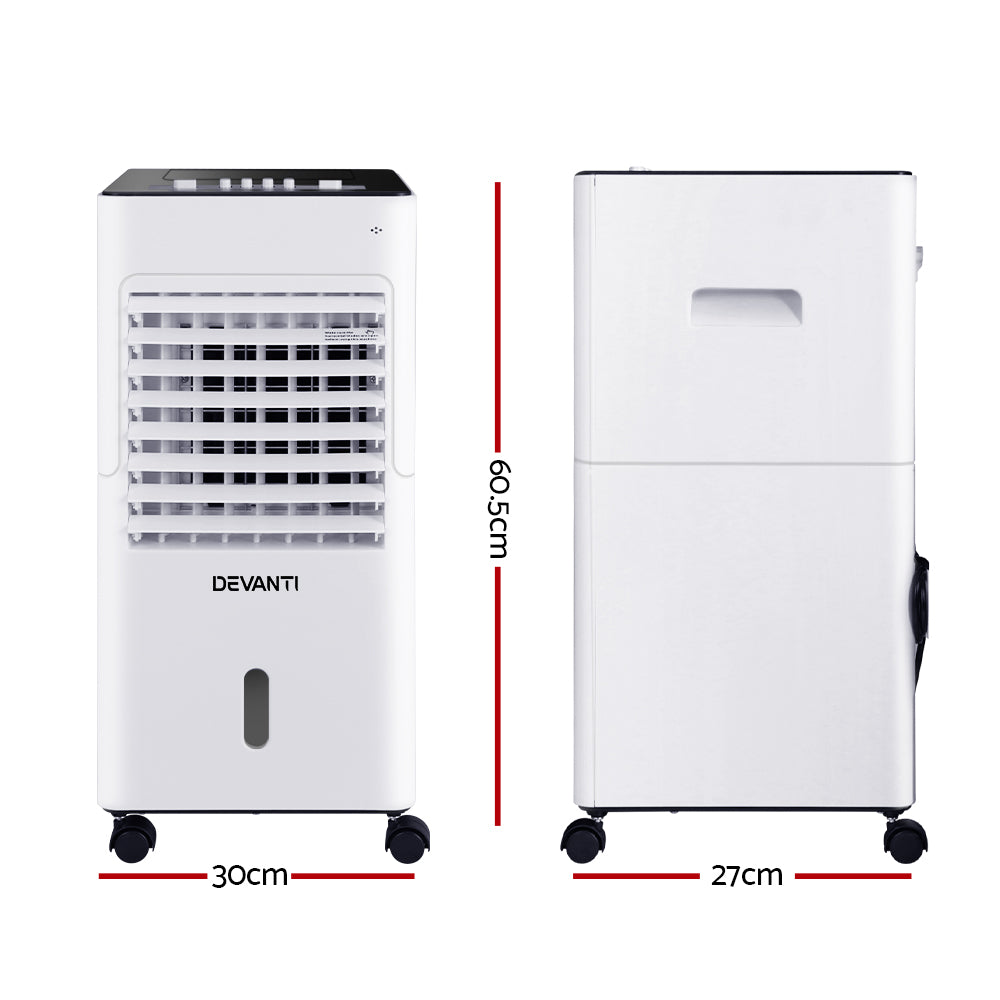 Devanti 6L Evaporative Air Cooler Humidifier with Ioniser and 3-Speed Fan