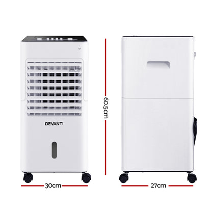 Devanti 6L Evaporative Air Cooler Humidifier with Ioniser and 3-Speed Fan