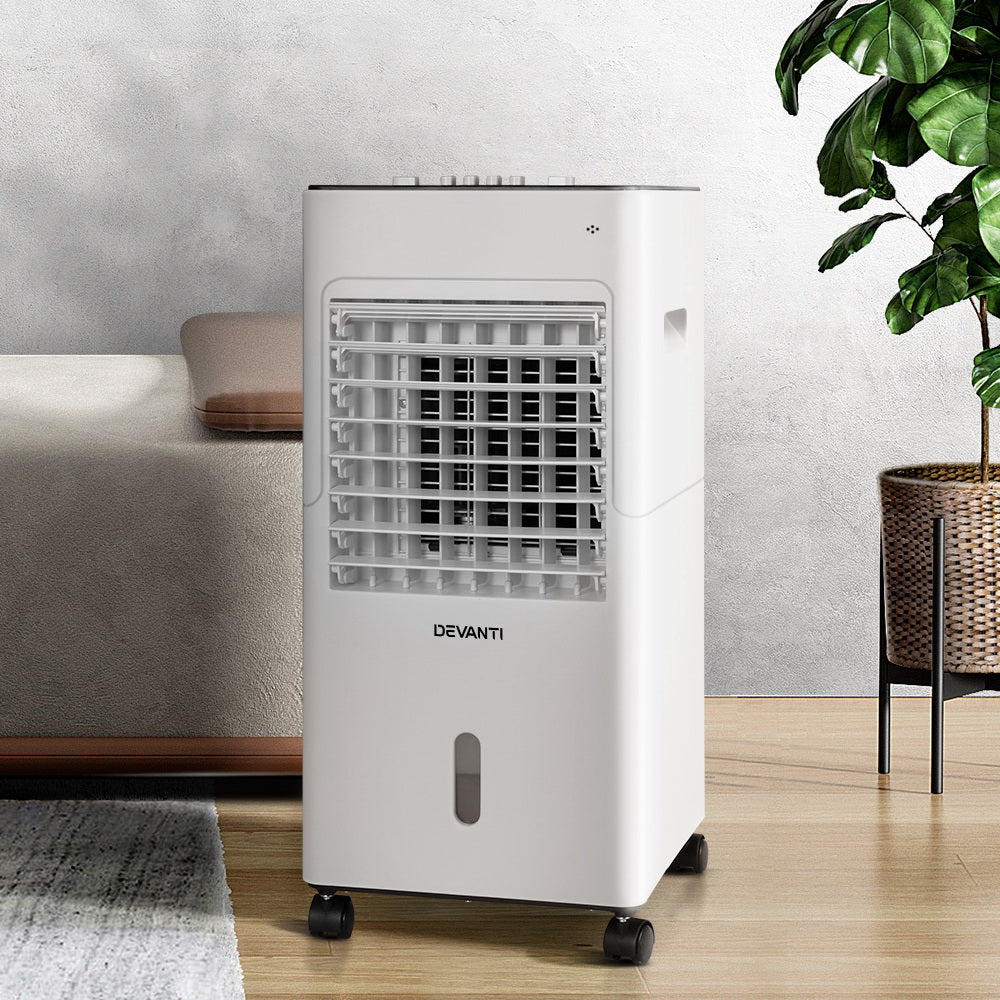 Devanti 6L Evaporative Air Cooler Humidifier with Ioniser and 3-Speed Fan