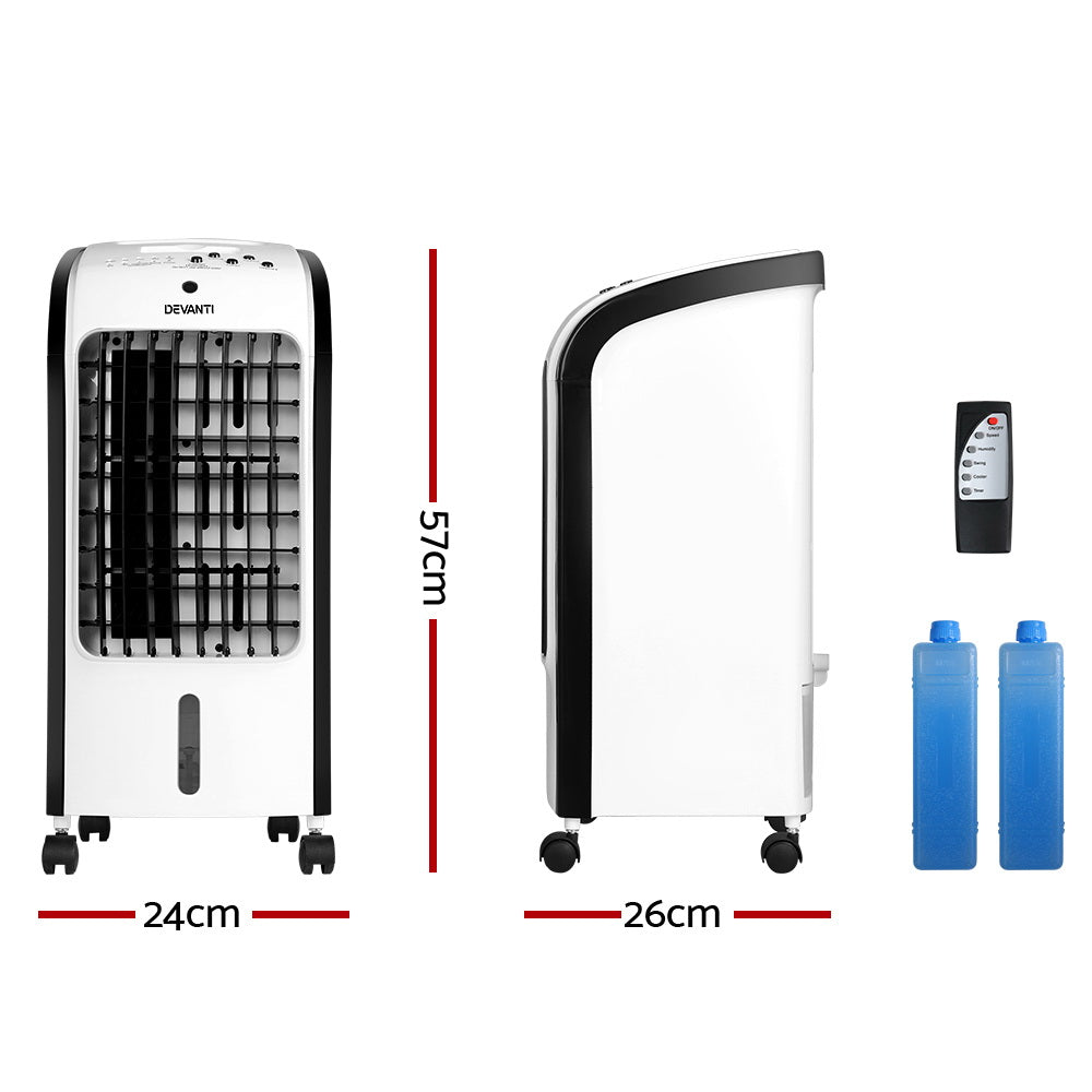 Devanti 4L Evaporative Air Cooler Humidifier with Remote Control and Ioniser - SuperSaverAU - view 2