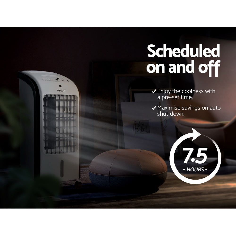 Devanti 4L Evaporative Air Cooler Humidifier with Remote Control and Ioniser
