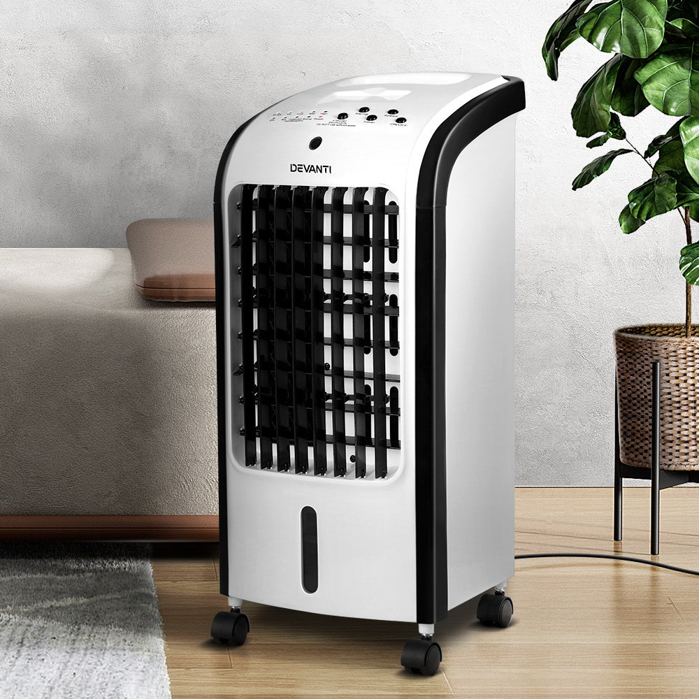 Devanti 4L Evaporative Air Cooler Humidifier with Remote Control and Ioniser