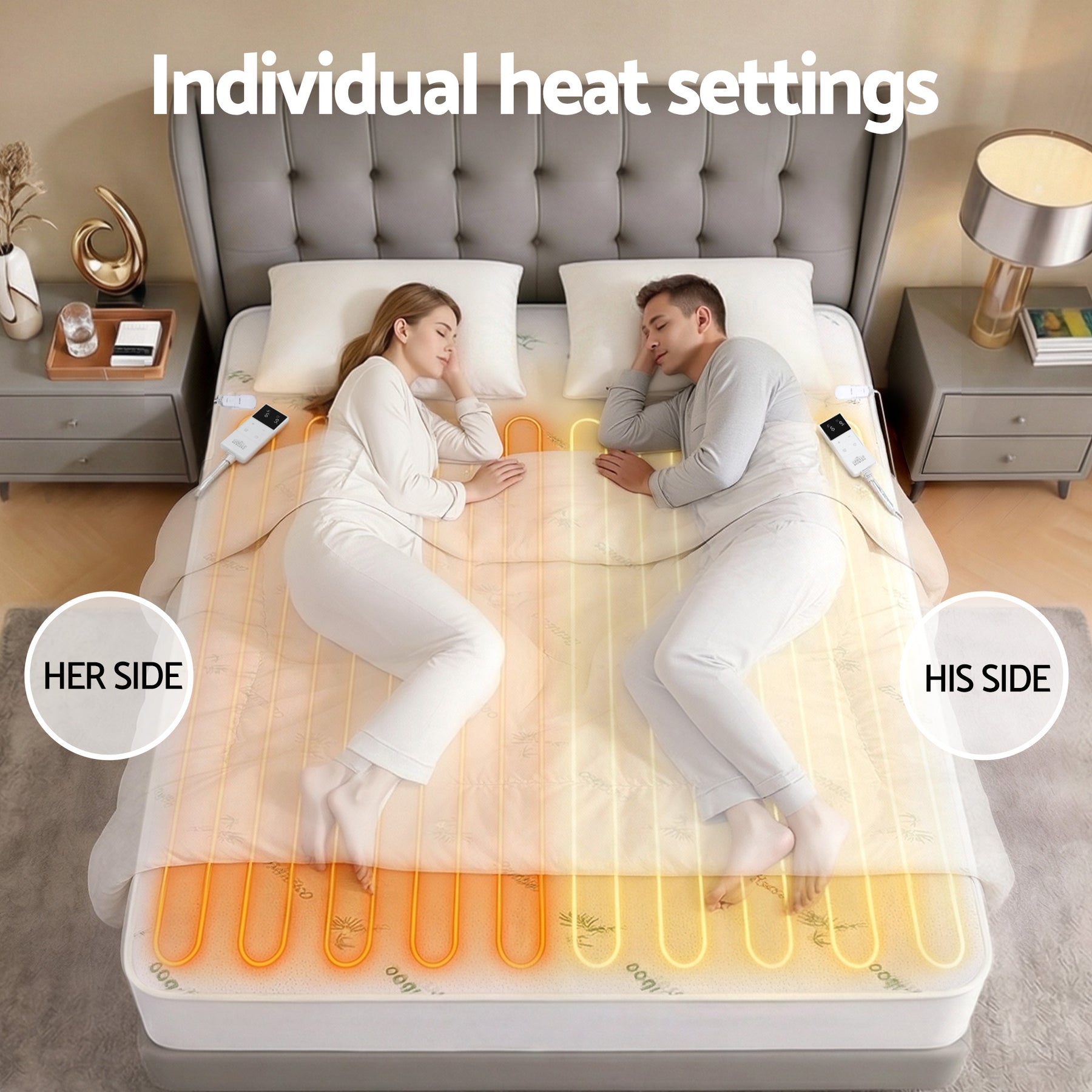 Giselle Bedding Bamboo Electric Blanket – Double, 9 Heat Settings