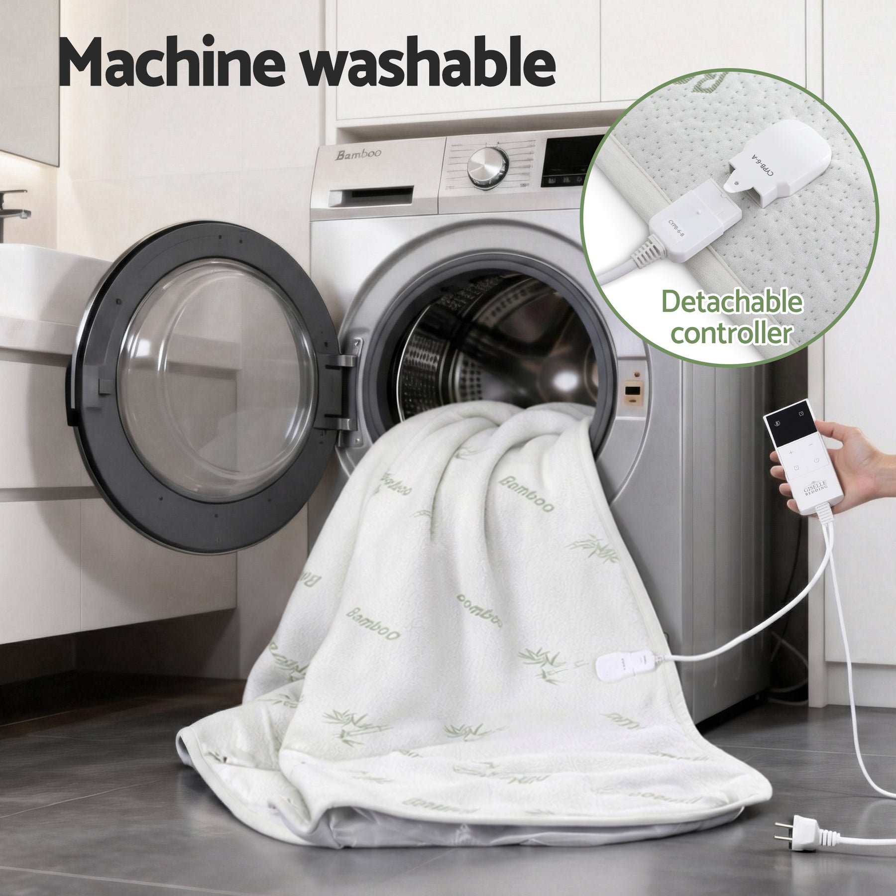 Giselle Bedding Bamboo Electric Blanket – King, 9 Heat Settings