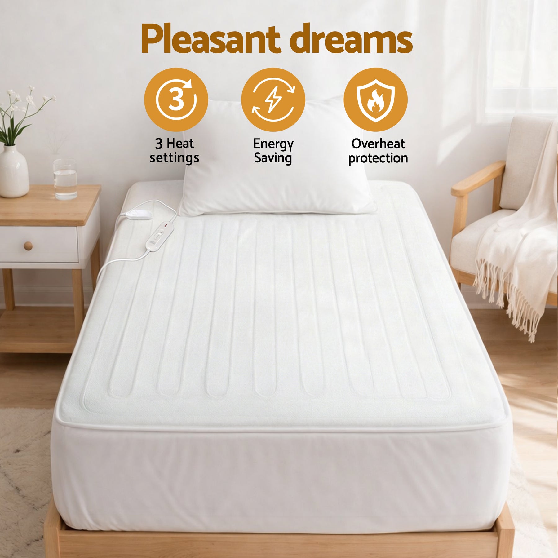 Giselle Bedding Fully Fitted Electric Blanket – King Single, 3 Heat Settings
