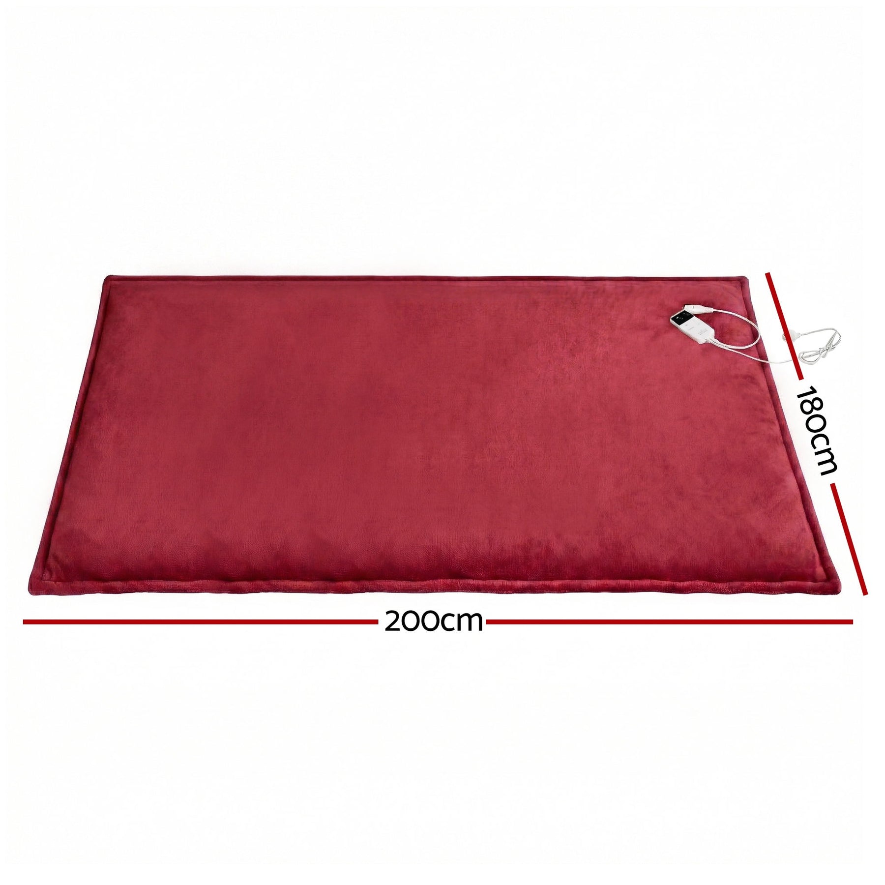 Giselle Bedding Electric Throw Rug – Burgundy 200 x 180cm, 9 Heat Settings