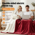 Giselle Bedding Electric Throw Rug – Burgundy 200 x 180cm, 9 Heat Settings