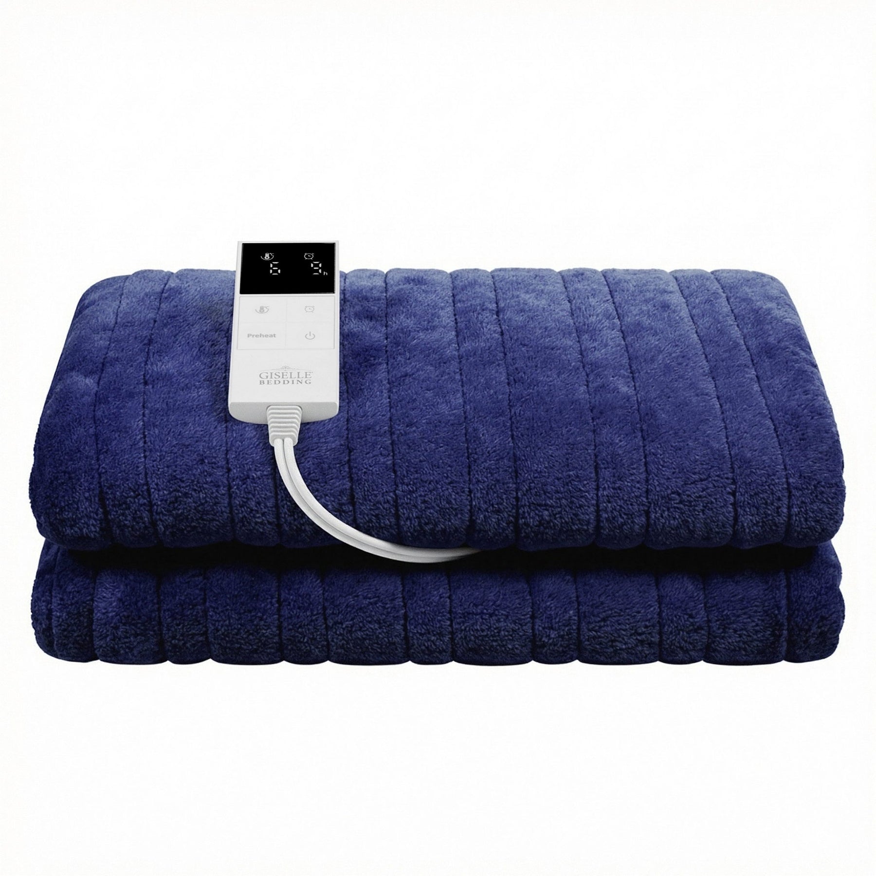 Giselle Bedding Electric Throw Rug – Navy Blue 200 x 180cm, 9 Heat Settings