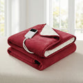 Giselle Bedding Electric Throw Rug – Burgundy 160 x 130cm, 9 Heat Settings