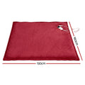 Giselle Bedding Electric Throw Rug – Burgundy 160 x 130cm, 9 Heat Settings