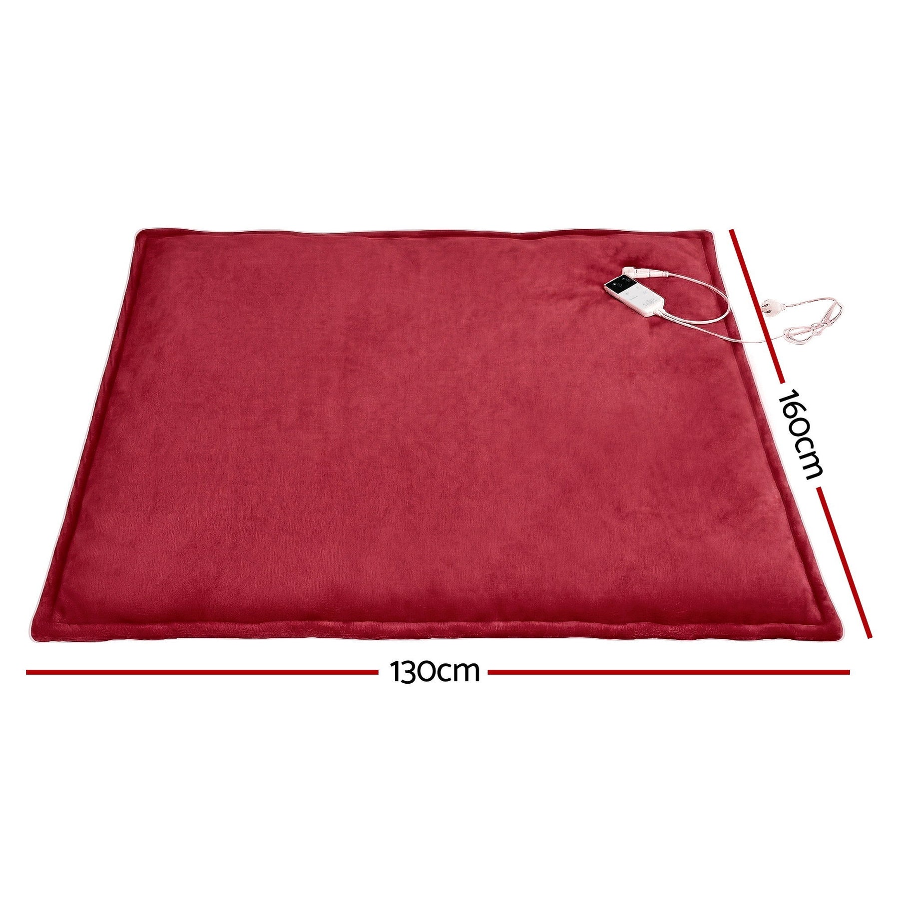 Giselle Bedding Electric Throw Rug – Burgundy 160 x 130cm, 9 Heat Settings